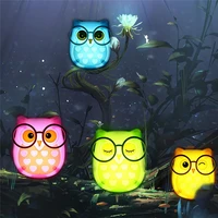 us plug cute cartoon owl shaped led wall lamp light sensor kids bedroom decor