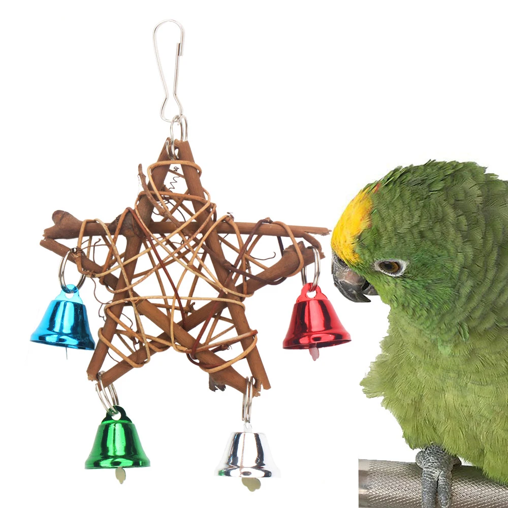 PipiFren попугаи игрушки для птиц пентаграмма аксессуары Cockatiel Perch Toy Budgie parkeet Cage