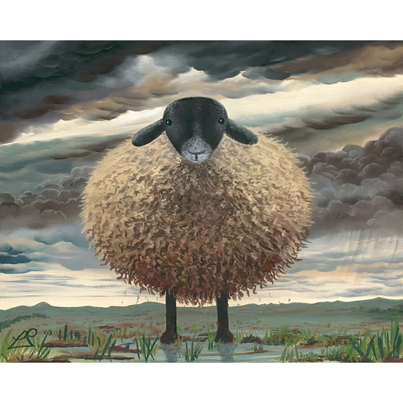 

DIY Painting By Numbers Sheep Kit Oil Picture By Numbers Lamb Animal Wall Art Painting on Canvas Home Decoration Gift 40x50cm