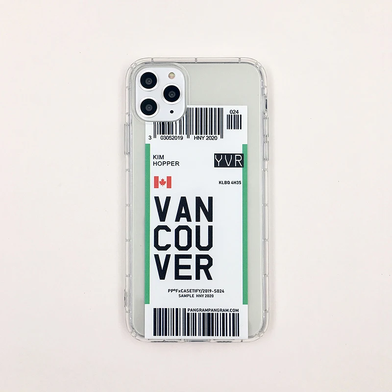 Vancouver Горячая Распродажа, американский городской ярлык, штрих-код, чехол для телефона, для iPhone X, XS, 11 Pro, MAX, XR, 6s, 7, 8 plus, простая буква, Нью-Йорк, прозрачный силиконовый чехол - Цвет: Vancouver