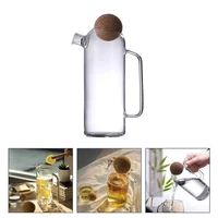 1pc cork glass tea kettle thick glass teapot juice jar tea pitcher for home use