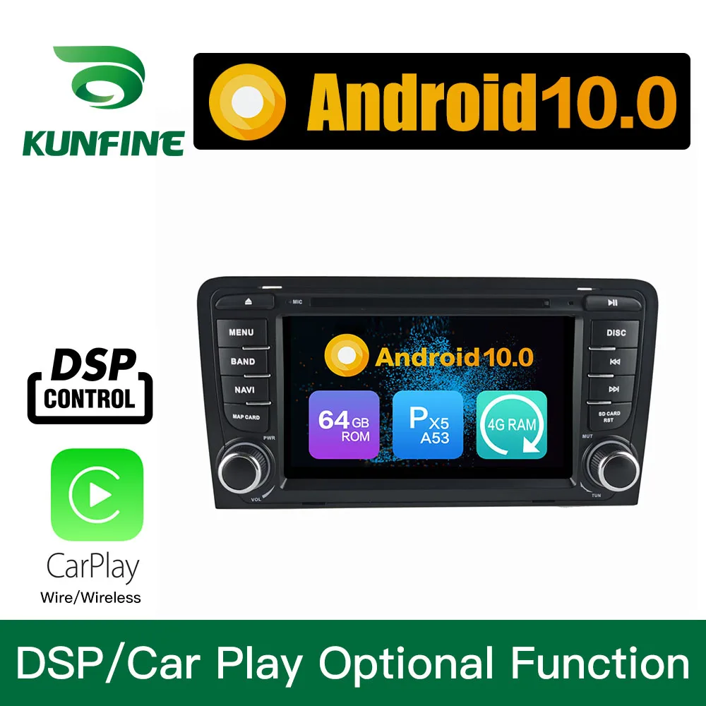 

Car Stereo For Audi A3 2003-2013 Android 10.0 Core PX6 A72 Ram 4G Rom 64G Car DVD GPS Multimedia Player Radio Headunit Device