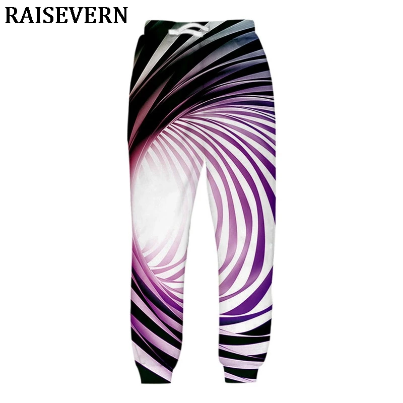 Повседневные свободные мужские и женские штаны для бега с 3D цифровой печатью