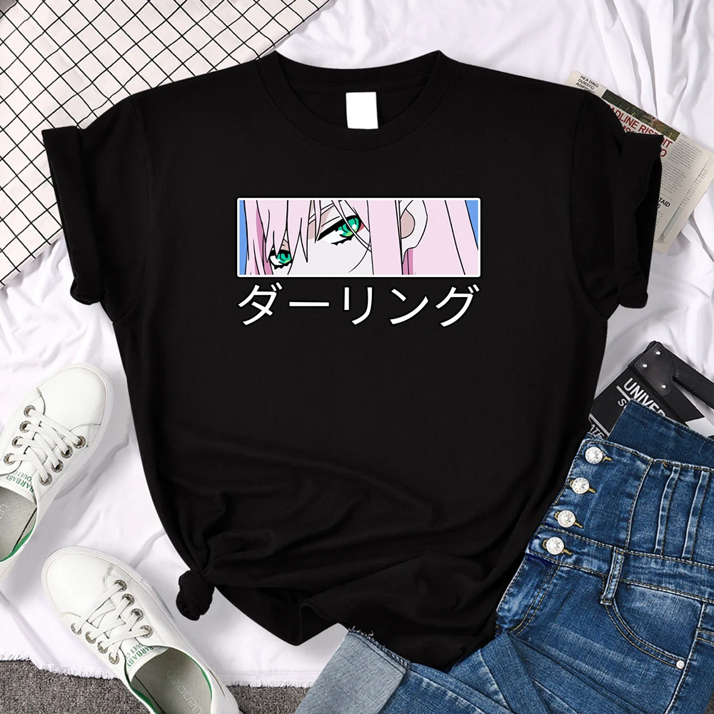 

Anime Darling In The Franxx Zero Two Printed T-Shirt Women Plus Size Harajukua Tops Female Slim Japan Manga Graphic Short Sleeve