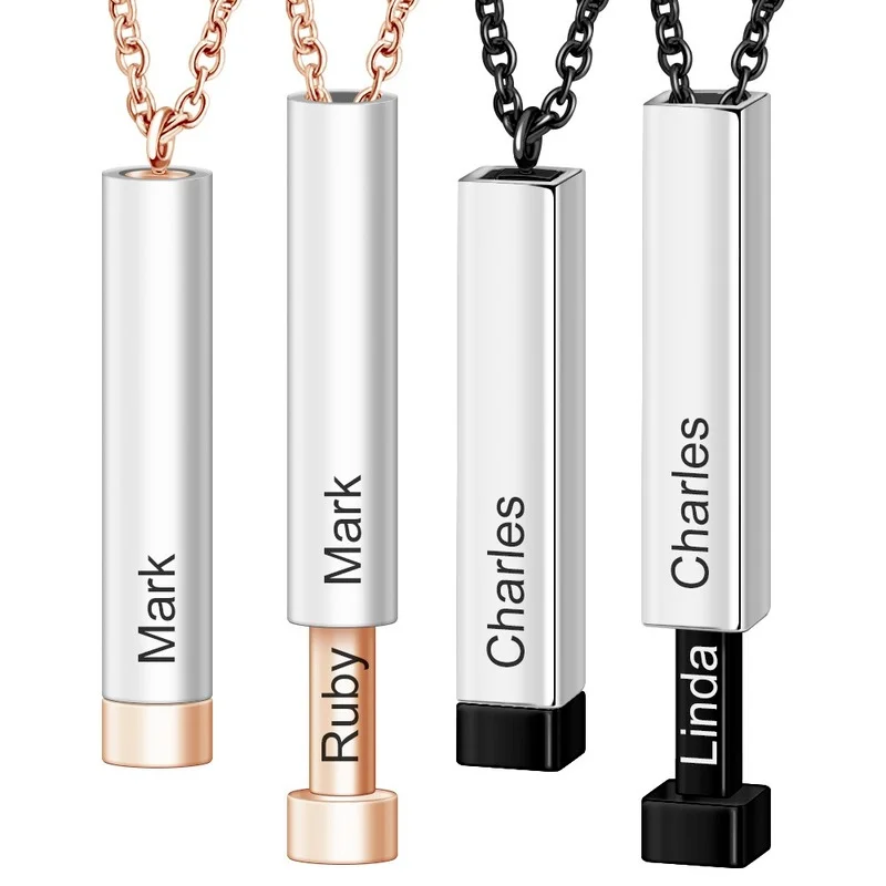 

2021 new Three-dimensional Necklace DIY Custom Lettering Mother's Day Thanksgiving Stainless Steel Pendant Jewelry For Women