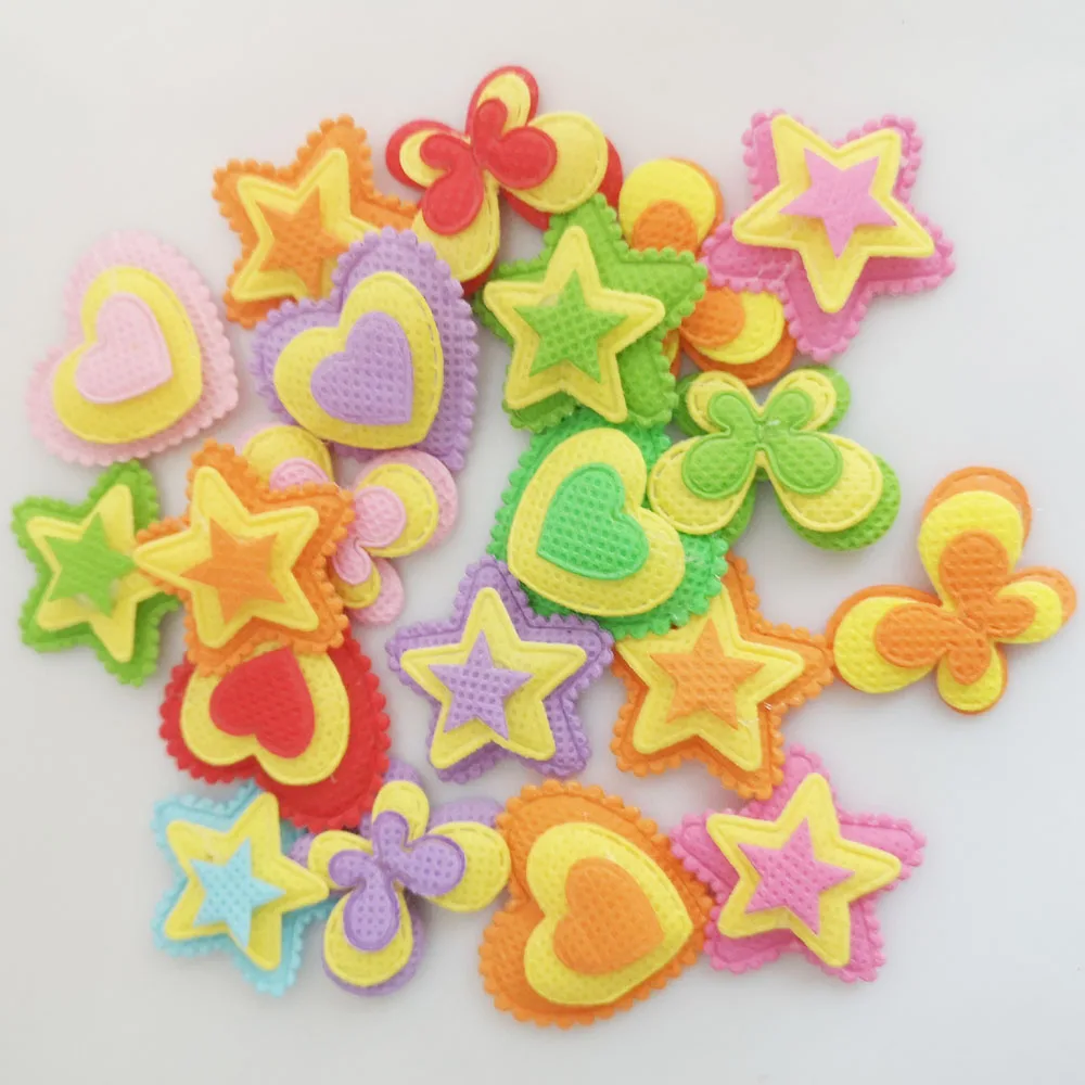 

PANNVG многоцветные мягкие Многослойные аппликации в виде сердца звезды бабочки смешанные 50 шт. бумажные декоративные аксессуары для рукодел...