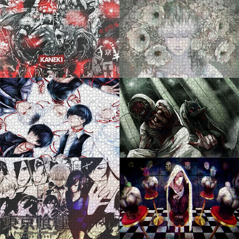 

500 Piece Japanese Anime Tokyo Ghoul Puzzles Wooden Touka Kirishima Kamishiro Puzzles For Adults Children Educational Toys Gifts