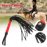 red handle hanging horse riding whip accessories portable lightweight faux pu leather gift props racing outdoor sports crop