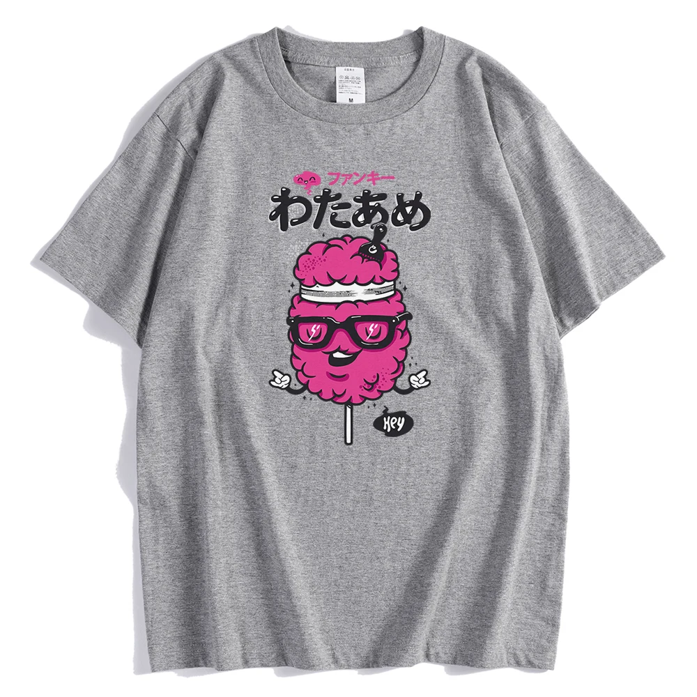 

Cotton Candy Cartoon Character Image Print Male T Shirt Fashion Oversize Tshirts Simplicity Crewneck T Shirts Cool Soft Mens Top