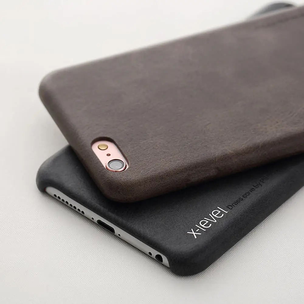 Деловой винтажный мягкий чехол из искусственной кожи для iPhone X Xr Xs Max роскошный