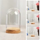 Стеклянная купольная крышка, имитация цветов, суккулентов, вазы с искусственным декором для стола, искусственное растение сделай сам, пылезащитная крышка