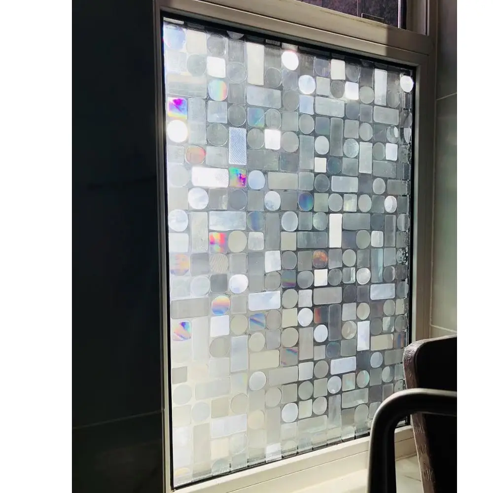 

3D Static Privacy Film Window Foil Film Glass Sticker Crystal Frosted Opaque glue-free Sliding door Home Decorative Width 90cm