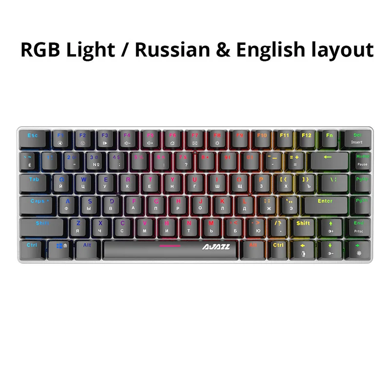 Ajazz AK33 gaming keyboard 82 ключи Русский/Английский RGB подсветкой эргономичный
