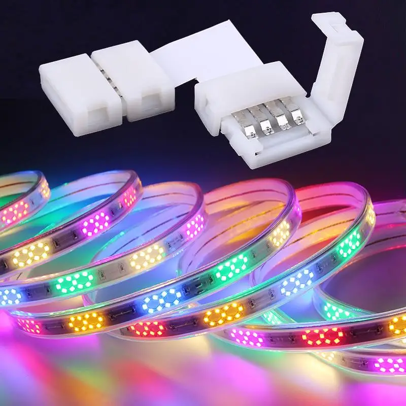 Connector RGB LED Strip Light L Shape Lighting 4Pin Solderless Fitting 10MM Accessories White Adapter | Лампы и освещение
