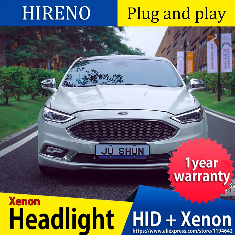Car Styling Head Lamp for Ford Mondeo 2017 2018 Headlights Fusion Headlight Dynamic steering DRL H7 D2H Hid Bi Xenon Beam | Автомобили и
