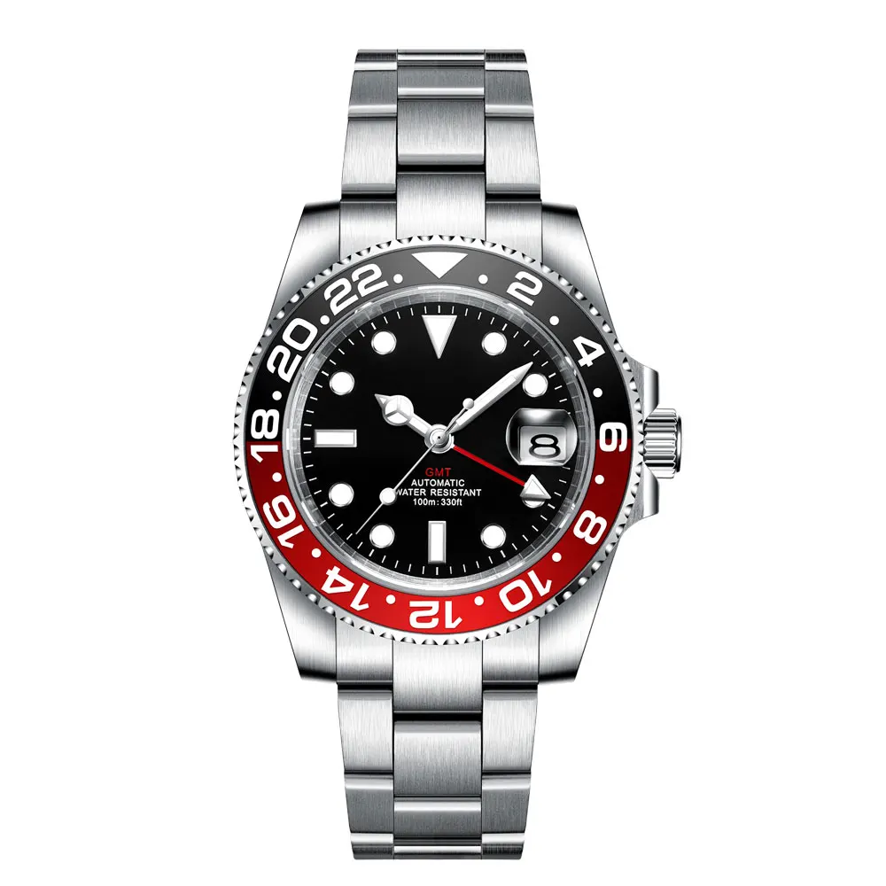 Новые роскошные мужские автоматические часы с логотипом на заказ светящиеся из
