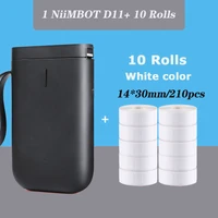 black niimbot labeler add 10rolls white 14x22mm d11 price sticker portable thermal label printer home and office use usb cable