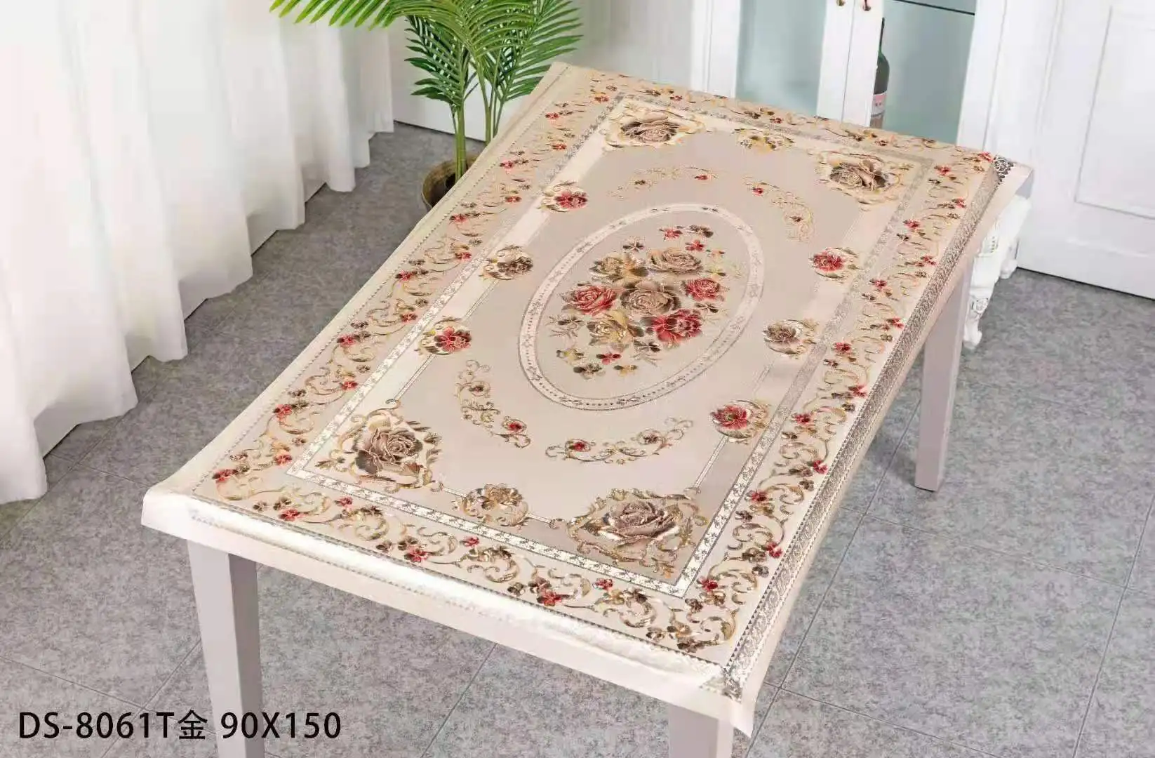 

European-style Gold-plated Tablecloth 90*/150PVC Waterproof Oil