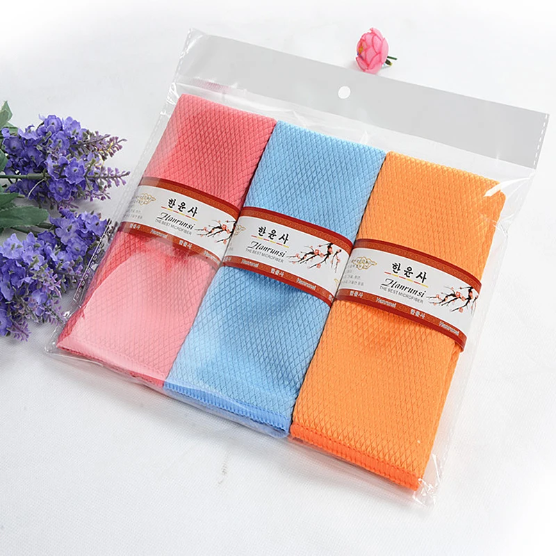 

3Pcs Water Kitchen Absorbable Cleaning Glass Cloth Wipes Table Window 30 * 40CM