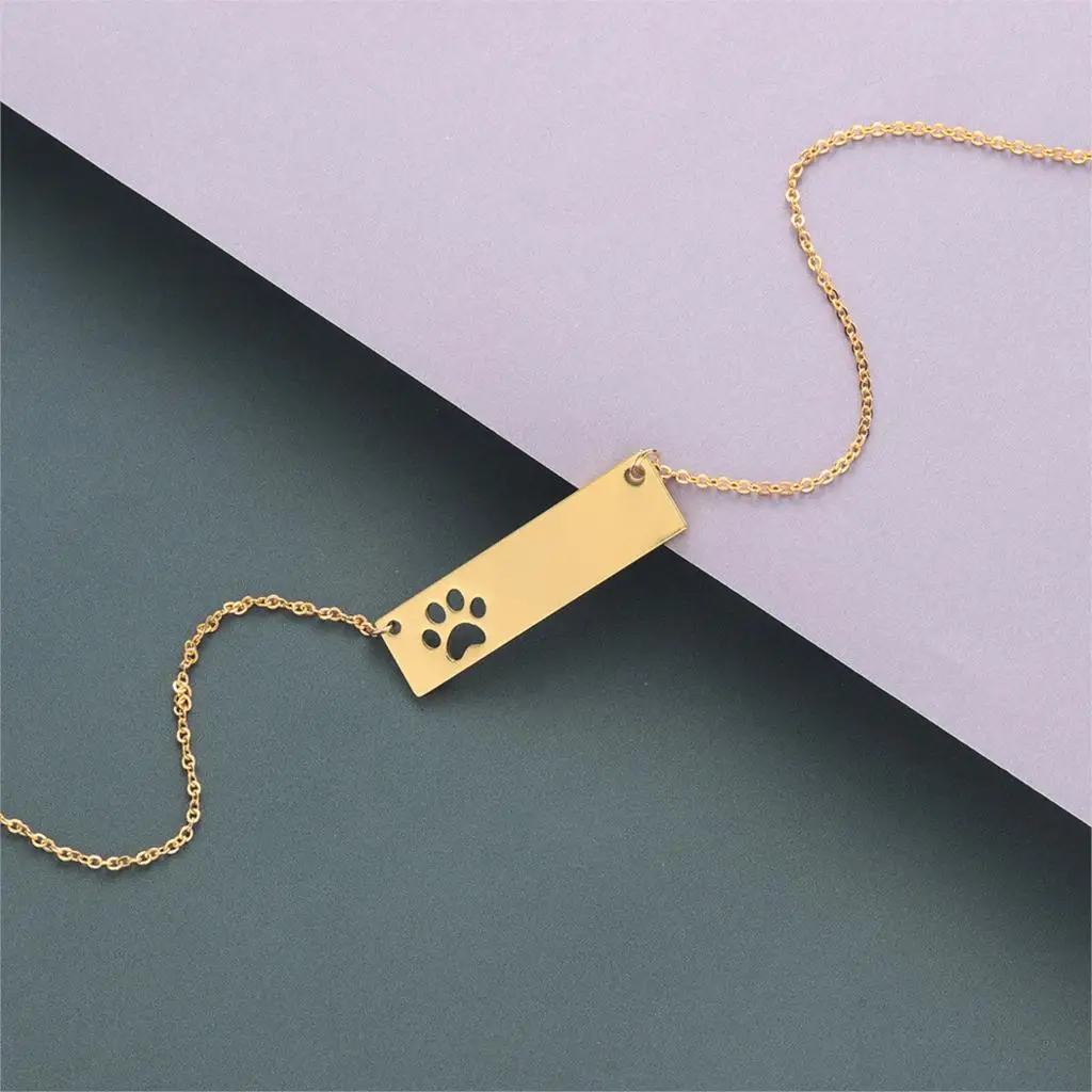 Kinitial ожерелье из нержавеющей стали с подвеской в виде собачьей лапы для женщин и