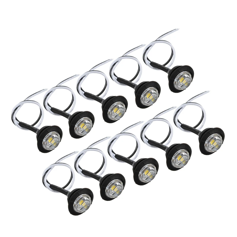 

Габаритные огни для автомобилей, 10 шт., 0,75 дюйма, 3528 SMD круглые светодиодные, 3 светодиода, 12 В, 0,3 Вт