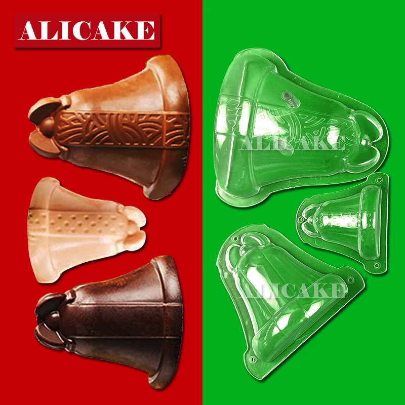 

3 шт Рождественский колокольчик шоколадная форма из поликарбоната 3D форма для торта для шоколада выпечка кондитерских изделий Кондитерски...