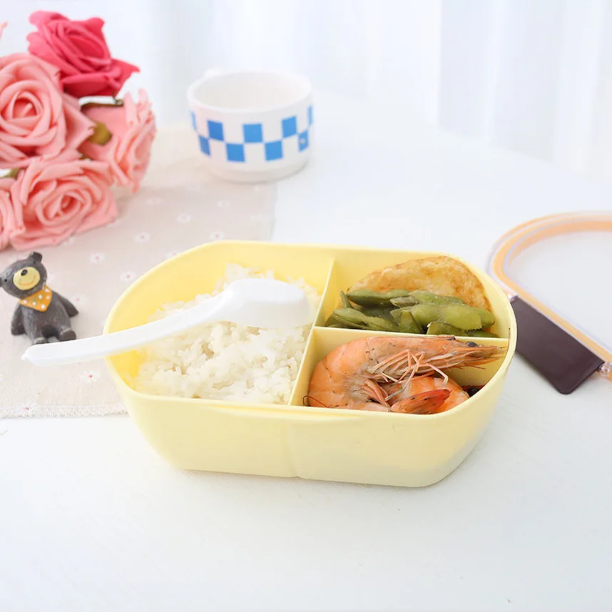 Ланч бокс Bento Детский двойной с крышкой школьный пищевой контейнер подогревом