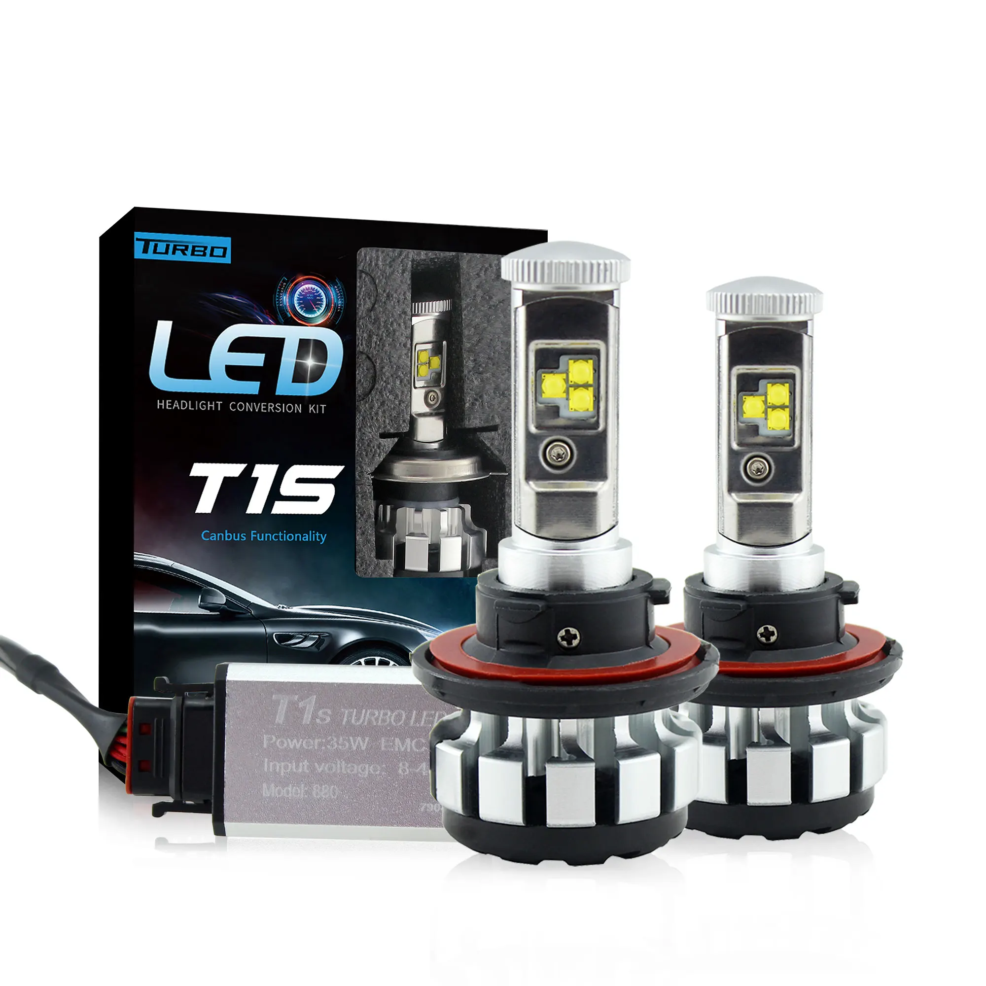 

Turbo LED T1S Ice Lamp For Auto H4 LED Headlight 6000K 3000K White Yellow 12v LED H13 Car Lamp