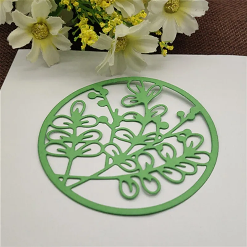 Красивая круглая металлическая высечка с цветами штамповка Тиснение Карточка