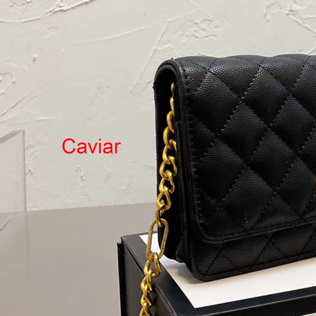 Роскошная Брендовая женская сумка на цепочке с диагональным плечевым ремнем