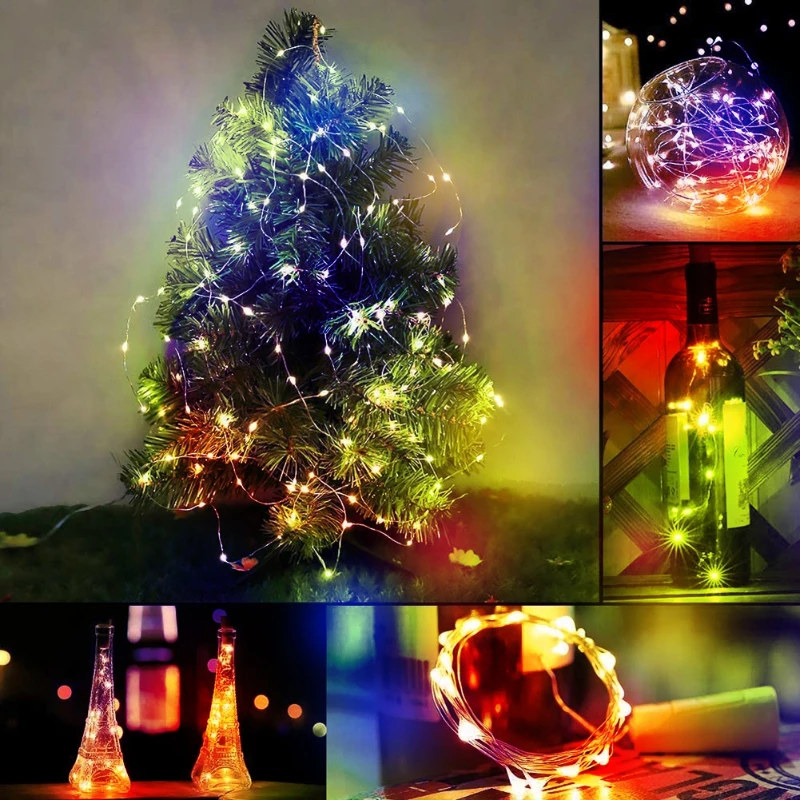 

Fairy Lights with Battery Party Wedding Christmas Halloween Decoration Bar 10 Pack Bottle Cork Wire Lights String 20 LED 6.5ft