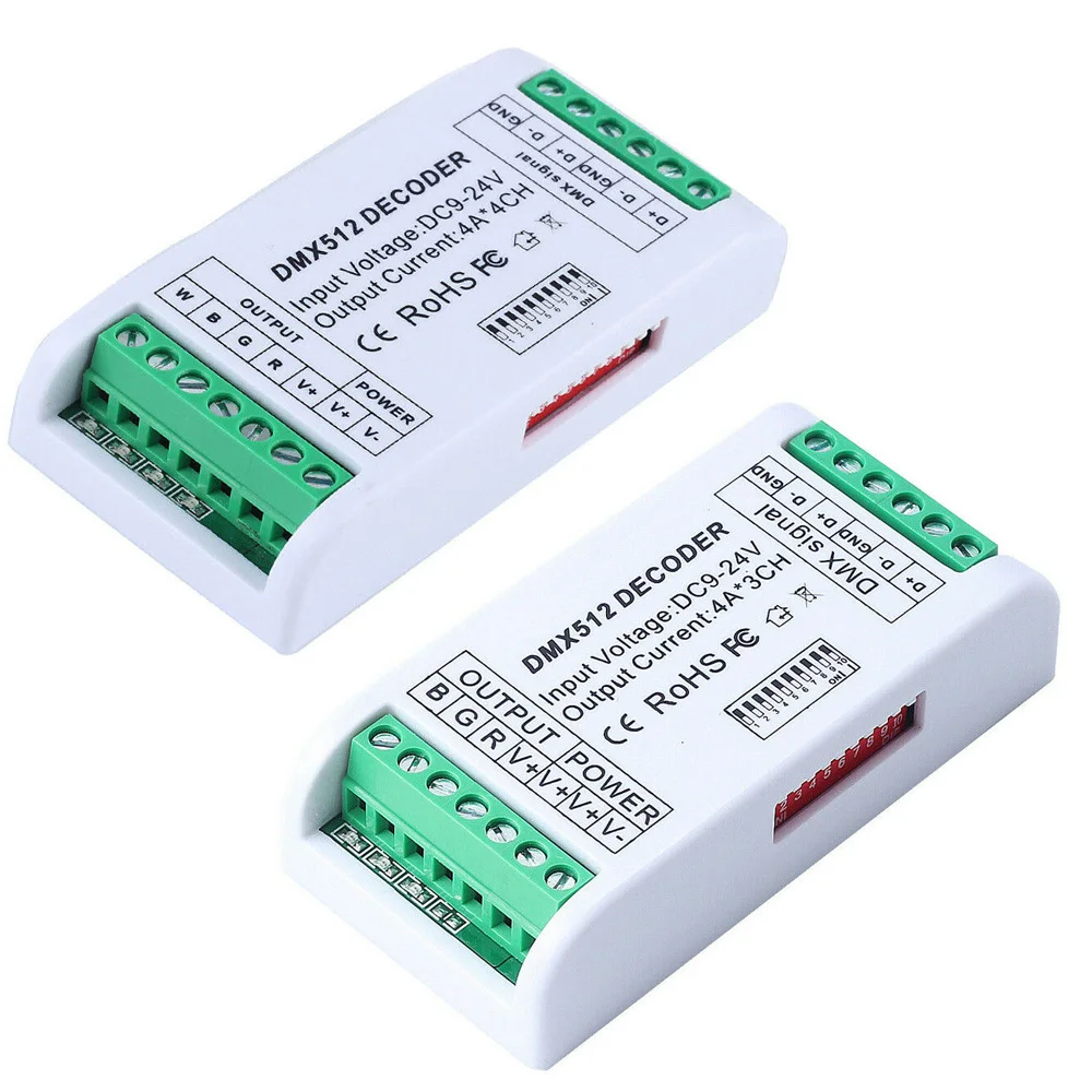 Новый контроллер светодиодной ленты DMX 512 декодер RGB 3CH RGBW 4CH консоли используется