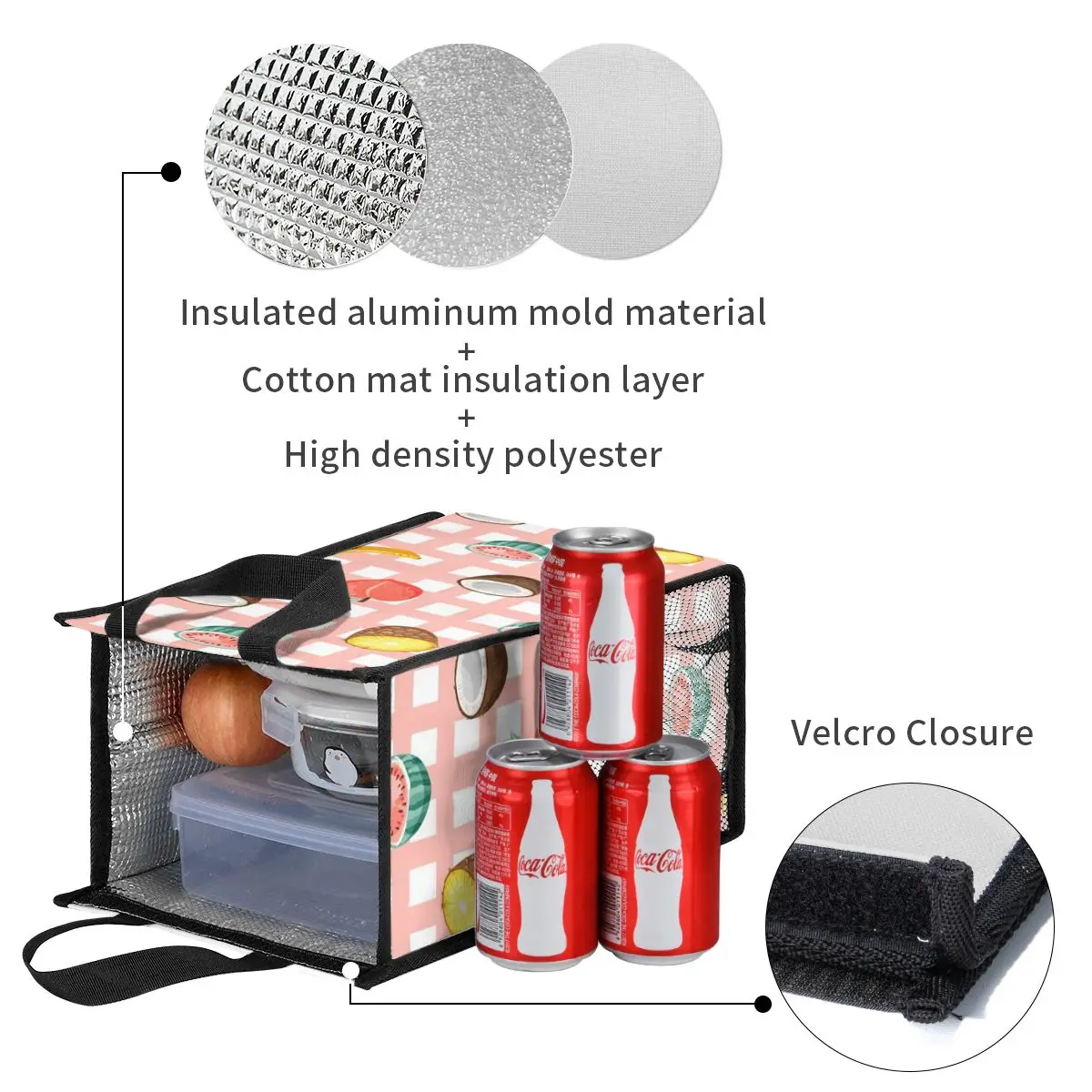 

NOISYDESIGNS Pink Plaid Print Thermal Portable Lunch Bag Insulated Cooler Bag Lunch Carry Storage Case Box Handbags Fashion