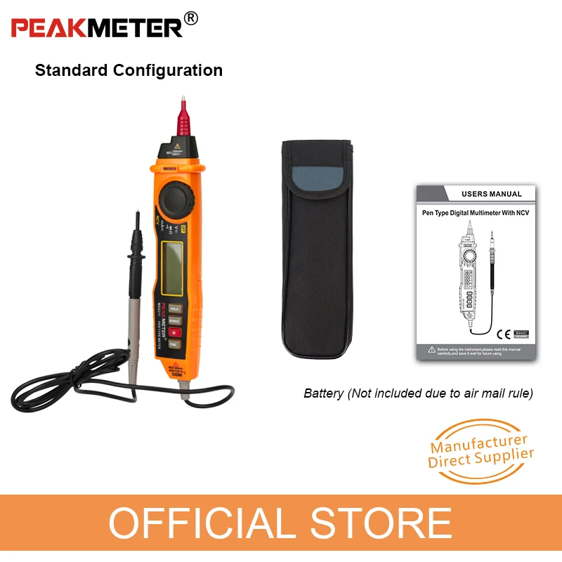 Цифровой мультиметр PEAKMETER PM8211 Ручной бесконтактный вольтметр высокоточное
