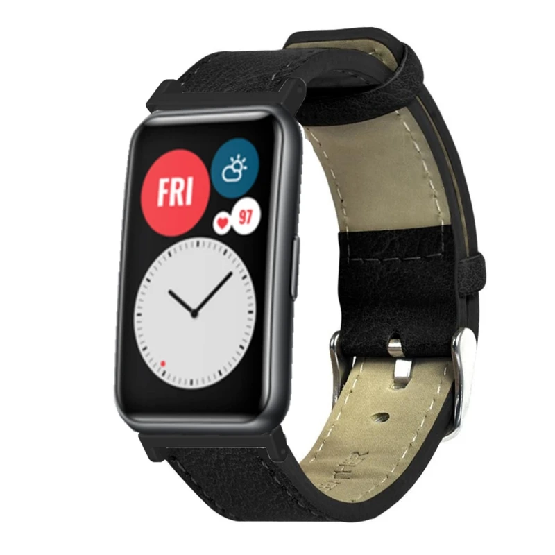 Прочный цветной ремешок из искусственной кожи для наручных часов Huawei Watch Fit