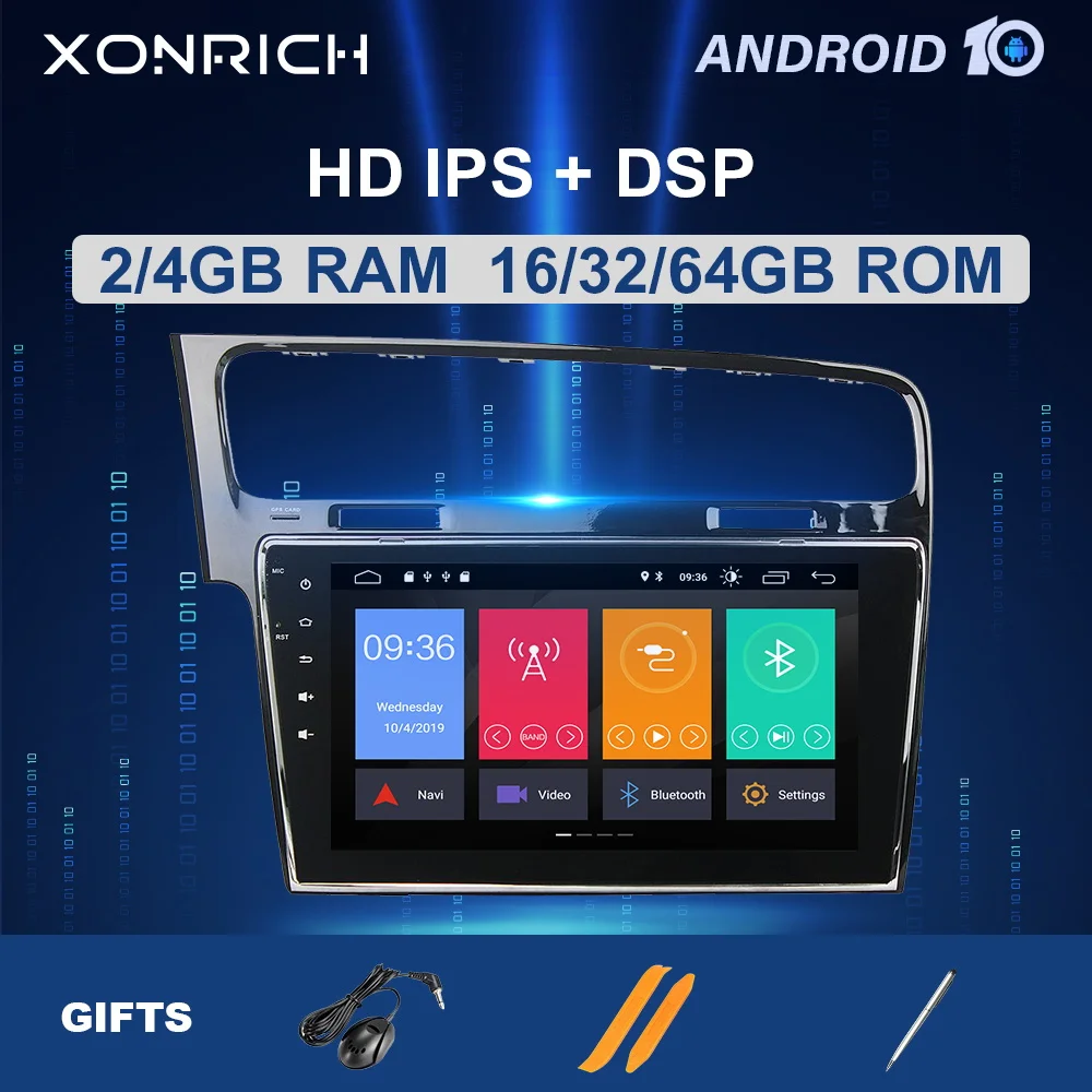 

IPS DSP 4GB 64GB AutoRadio 1Din Android 10 Car Multimedia Player For Volkswagen VW Golf 7 Stereo GPS Navigation Head Unit 8 Core