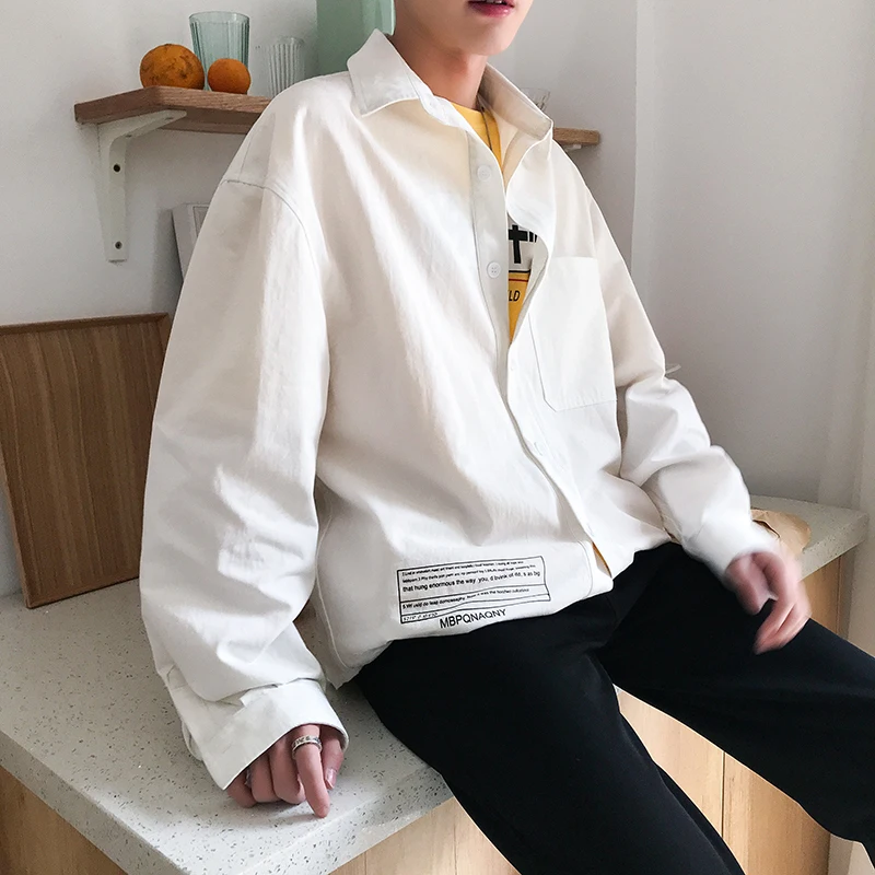 Новинка весна-осень 2020 Молодежная Популярная свободная рубашка с принтом на