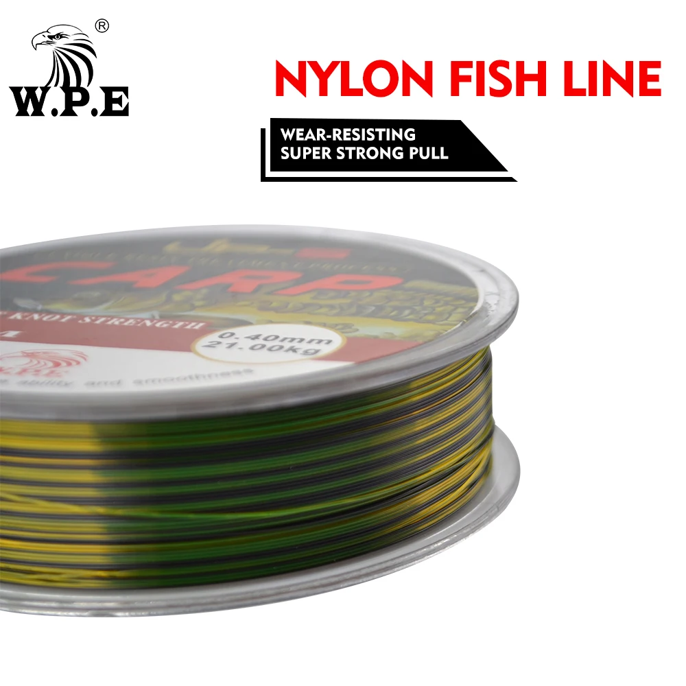 W.P.E Фирменная нейлоновая леска для ловли карпа 100 м двухцветная 0 20 мм 60 мононить 6