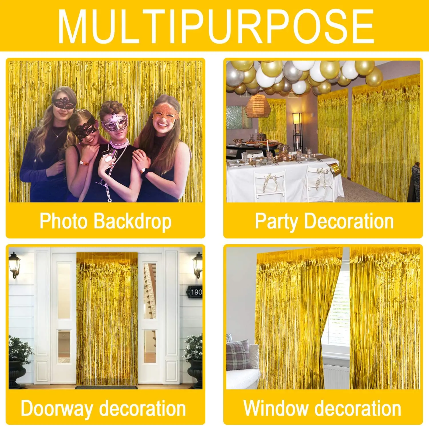 

Birthday Party Wedding Decoration Backdrop Curtains Glitter Fringe Tinsel Foil Curtain Anniversary Party Photo Backdrop