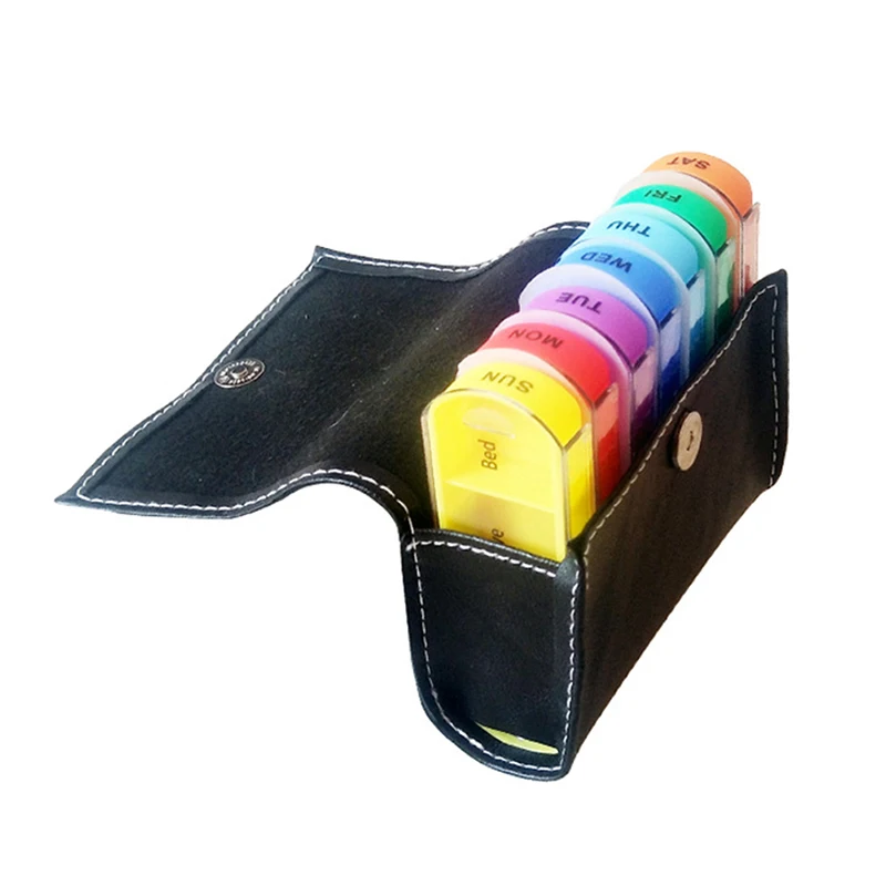 1 шт 7 дней таблетки Коробки средство Органайзер чехол Еженедельный медицинский PU