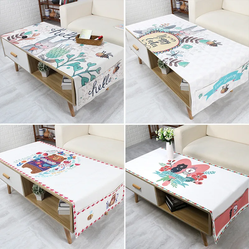 Пасторальная мультяшная ткань для кофейного столика милая фототкань коврик
