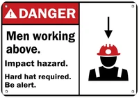 be alert men working impact hazard hard hat required label vinyl decal sticker kit osha safety label compliance signs 8