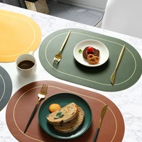 high quality pvc leather table mat double sided two color thick plate mat non slip wear resistant heat insulation pad for home