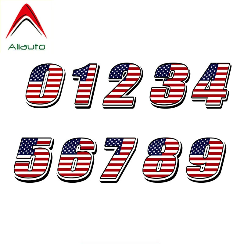Автомобильная наклейка Aliauto Стайлинг номера гонок США флаг s Мотокросс мотоцикл