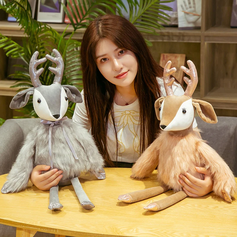 Милые плюшевые игрушки с лосями мягкие животными для кукол детские подарки на