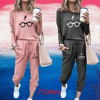 women jogging sets fashion long sleeved 2 piece sets girl sportswear running suit top pants lady 7 colors s 2xl