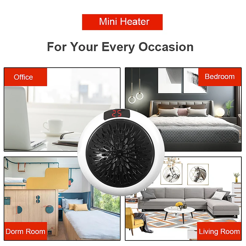 Fan Heater For Home 900w Mini Electric Heating Warm Air Office Room Heaters Handy Warmer | Бытовая техника