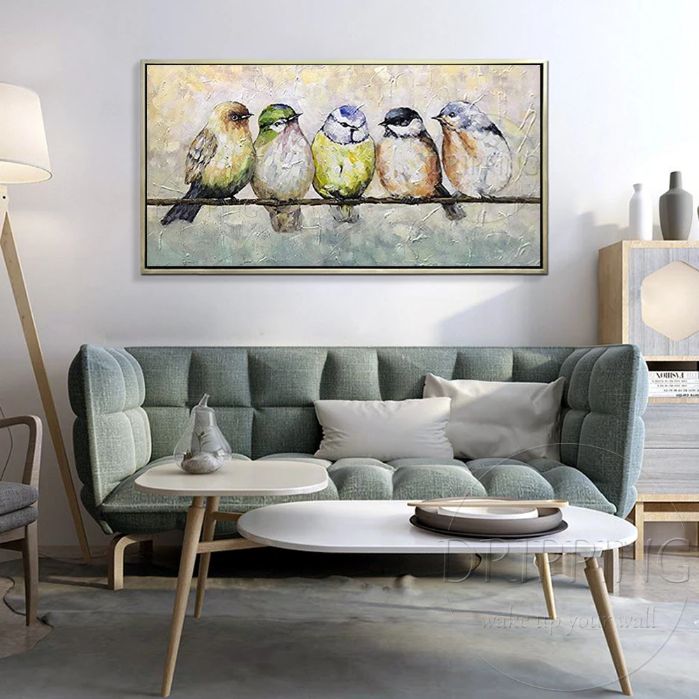 Картина DRIPPING Импрессионист птицы