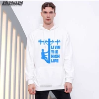 livin the high life lineman line workers print mens hoodies sweatshirts fashion branded gothic clothes mens tracksuit pullover