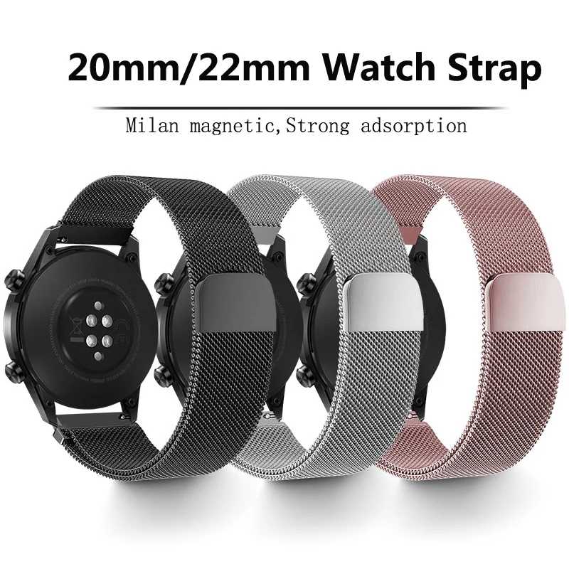 

20mm/22mm Strap for Samsung Galaxy Watch 4 Classic 42mm 46mm Watch3 Stainless Steel Milanese Loop Watch Metal Bracelet